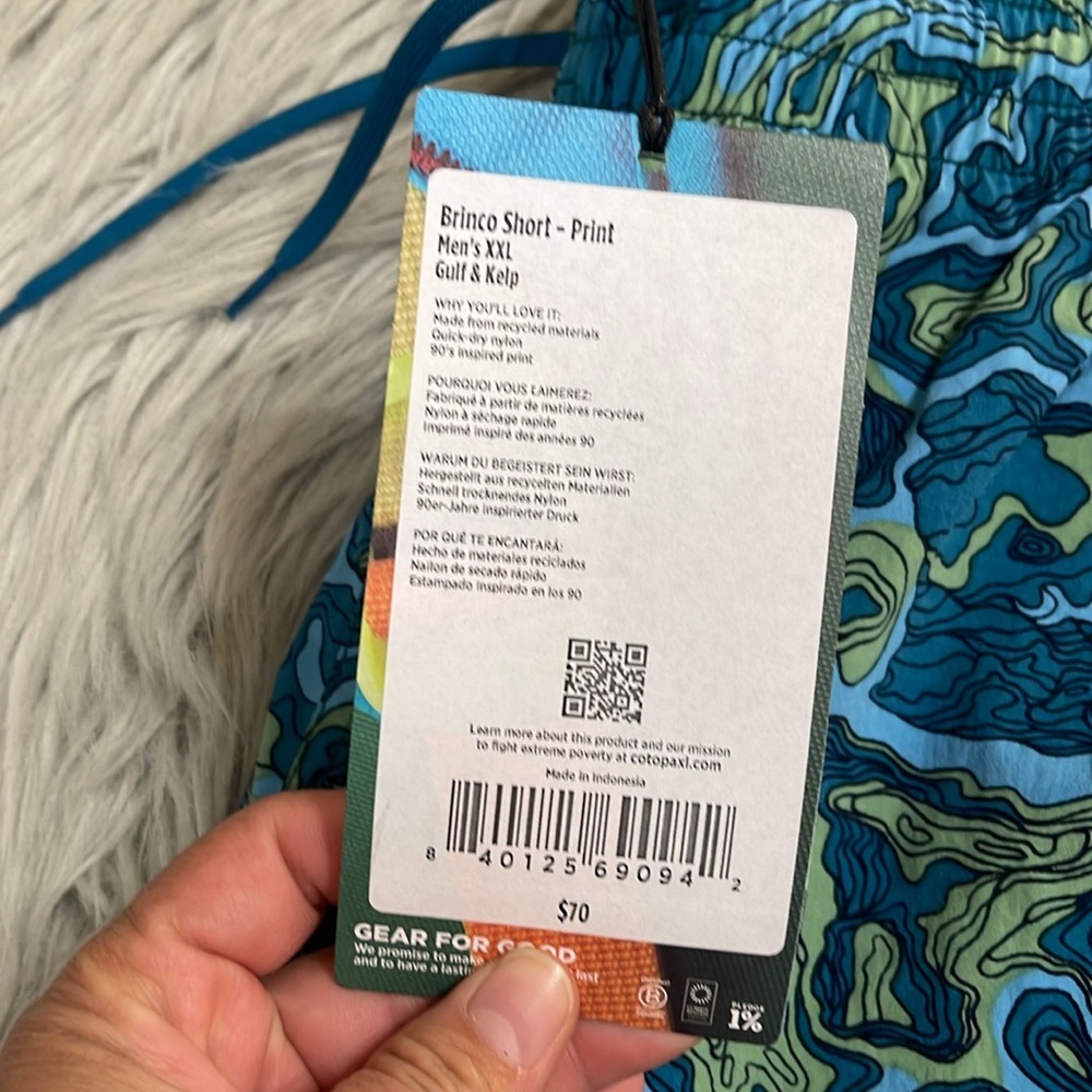 Cotopaxi Blue and Green Patterned Swim Shorts - Picture 4 of 5